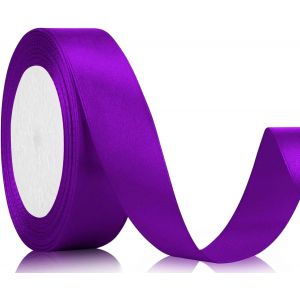Ruban De Satin De 22 M De Long-Largeur : 20 Mm-Ruban Cadeau De Mariage-En Tissu-Pour Emballage Cadeau,Bricolage,Anniversaire Et D&eacute;coration De Mariage-Violet - Neuf