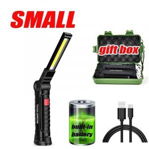 Lampe De Travail Led Cob À Intensité Variable,Lampe De Poche Aste Usb,Lampe D'Inspection Avec Crochet Magnétique,Batterie Externe 18650,Torche À Batterie.Small With Box. - Neuf