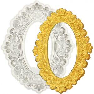 Kal-Moules En Silicone Pour Cadre Photo Baroque Vintage - Moule À Fondant - Cadre Miroir - Moules À Chocolat Pour Décoration De Gâteaux En Sucre - Décoration De Cupcakes - Pâte À Sucre - Pâte - Neuf