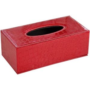 PU Ménage Bureau Rectangulaire Boîte De Mouchoirs en Papier Porte-Boîte Couverture Cas Serviette Porte-Voiture Voiture Décoration Automobile (Crocodile Pattern) - Neuf