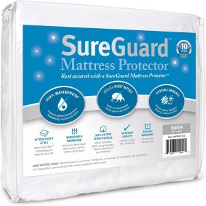 Lbgwp60-Sureguard Protège-Matelas Pour Grand Lit ¿ 100% Imperméable Et Hypoallergénique ¿ Housse Ajustée En Coton Éponge De Qualité Supérieure ¿ Blanc - Neuf
