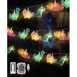 Jgd-Guirlande Lumineuse Dinosaure 20 Led Pour Chambre D'enfant, 3 M, Avec Minuterie Usb Et T&eacute;l&eacute;commande, Id&eacute;ale Pour Une Chambre D'enfant, Un Lit De B&eacute;b&eacute;, Une Fille Ou Un Gar&ccedil;on. D&eacute;coration De F&ecirc;te - Neuf