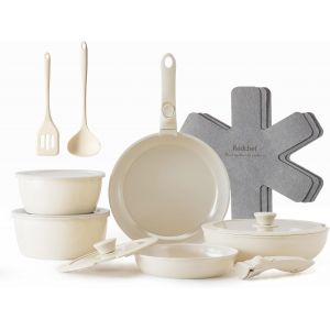 Jexnovashop-Po&ecirc;les Et Casseroles, Lot De16, Batterie De Cuisine Antiadh&eacute;sive En C&eacute;ramique Pour Le Camping Avec Poign&eacute;e Amovible, Non Toxique, Sans Pfas, Pfoa Et Ptfe, Lavable Au Lave-Vaisselle Et Au - Neuf