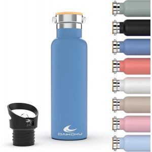 Bouteille, Bouteille Thermique En Acier Inoxydable À Double Paroi, Garde La Boisson Froide Ou Chaude Pendant Des Heures, Deux Bouchons - Neuf