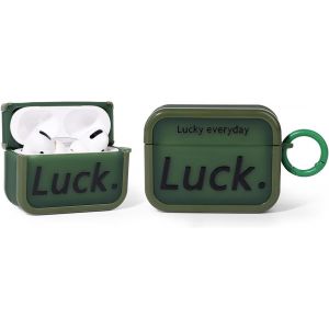 Coque pour AirPods Pro 2e/1ère génération (2023/2022/2019) avec porte-clés, - Coque de protection antichoc en silicone avec kits pour homme et femme (chance).[S312] - Neuf
