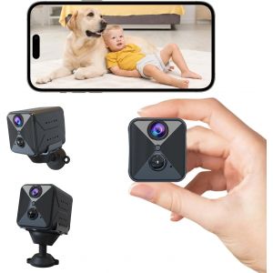 Mini Camera, Wifi 4K Mini Cam&eacute;ra De Surveillance Interieur/Ext&eacute;rieur Sans Fil Avec Enregistrement Longue Batteries Avec Mini D&eacute;tection Mouvement Vision Nocturne - Neuf