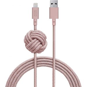 Câble Night Câble De 3 Mètres Ultra Solide Renforcé De [Certifié Mfi] Câble Lightning À Usb Avec Noeud Lesté Compatible Avec Iphone 14, Iphone 13 Et Versions Antérieures (Rose)[CAB9160694] - Neuf