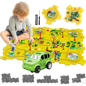 ERYI-Circuit Voiture Enfant Petites Jouet Pour Enfants Diy Piste De Puzzle Itinéraire Jeu Éducatif Cadeaux Jeux Enfants 2 3 4 5 6 Ans - Neuf