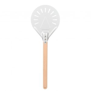 Hjlian Spatule A Pizza Ronde Avec Manche En Bois Amovible De 41 Cm, Anti-Brulure, Antiderapante, Outils De Preparation De Pizza (7 Pouces) - Neuf