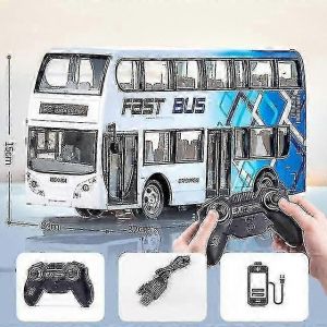 Bus télécommandé sans fil avec simulation lumineuse, grand bus électrique à deux étages, jouet pour garçons et enfants, voiture télécommandée - Ya Boris - Neuf