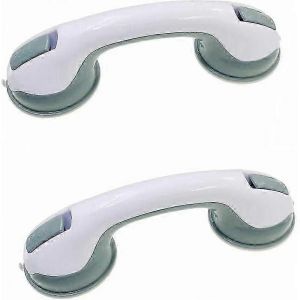 Paquet de 2 barres d'appui de salle de bain avec ventouse Poignées de sécurité à ventouse puissante pour les personnes âgées handicapées Sh - Neuf