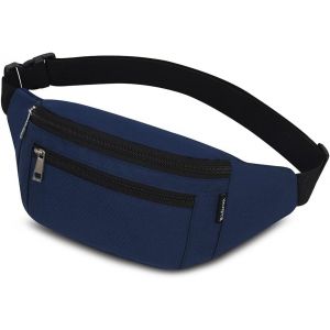 KALANKA-Sac Banane, Sac à la Taille Ceinture de Course Homme Femme Sac Sacoche Banane Sac à Dos Sac Poitrine Etanche Réglable pour Cyclisme Gym Balade Escalade Voyage Randonnée Vacances (Bleu foncé) - Neuf