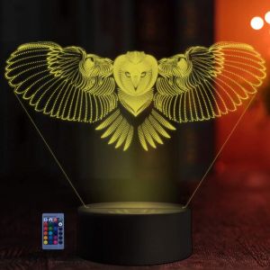 Cheng-Illusion 3d Hibou Led Lampe Art D&eacute;co Lampe Led 3d Lampe Contr&ocirc;le &Agrave; Distance 7/16 Couleurs Change Veilleuse Usb Powered Enfants Cadeau Anniversaire No&euml;l Cadeau - Neuf
