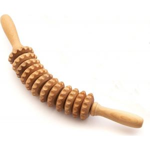 Bâton De Massage En Bois De Hêtre, Bâton Roulant, Bâton D'exercice, Bâton Roulant De Dragage Méridien, Massage Roulant En Bois, Bâton De Massage Domestique 37cm - Neuf