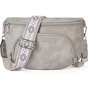 RFCBC-Sac à bandoulière pour femme, sac à bandoulière tendance pour femme, sac à bandoulière en cuir végétalien, poche poitrine avec blocage RFID, large sangle amovible et réglable - Neuf