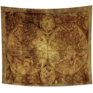 Tianyi-150x130cm Mappemonde Tapisserie Tenture, Ancien Tachetà Mappemonde Mural Couverture Pour La Chambre Vieux Siècle Aventure Découverte Historique Pour L'école Salle De Cours - Neuf