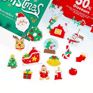 16 Pack De Noël Fer-Sur Des Parcelles De Fer-Sur Des Autocollants De Santa Elk Fer-Sur Des Autocollants De Transfert De Chaleur Autocollants Robe Chemise En Tissu De Bricolage De L'artisanat Décorat - Neuf