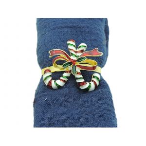 Lot de 4 ronds de serviette de No&euml;l pour d&eacute;coration de table - Neuf