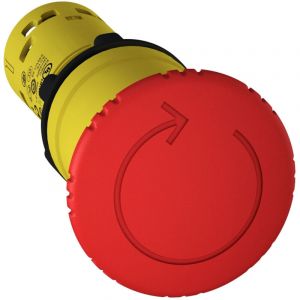 Schneider Electric - Harmony Arr&ecirc;t D'Urgence - Rouge 40mm - 22 - Tourner Pour D&eacute;verouiller - 1o+1f - Xb7ns8445 - Neuf