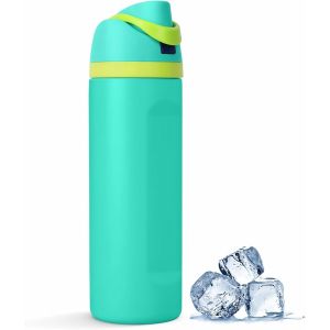 Gourde Isotherme Avec Paille, 710ml Thermos Acier Inoxydable À Couvercle 2-En-1, Gourde Sport Sans Bpa, Water Bottle Pour Boissons Chaudes Et Froides (Vert) - Neuf