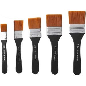 Ensemble De 5 Pinceaux De Peinture &Agrave; L'huile En Bois,Pinceaux D'artiste,Pinceaux De Peinture &Agrave; L'huile,Peinture Acrylique Gouache - Neuf