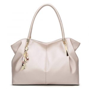 Sac &agrave; main Femmes PU Cuir Grand Sac Shopper Blanc Imperm&eacute;able &agrave; l'eau Sac en Bandouli&egrave;re pour Voyage de Shopping - Neuf