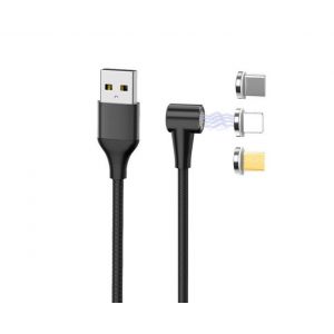 C&acirc;ble De Charge Magn&eacute;tique 3 En 1 D17 Pour Lightning, Micro Usb, Type-C - Longueur 2 M - Neuf