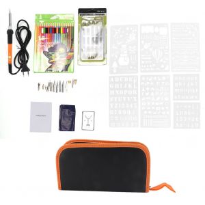 Ensemble de 71 stylos a bois electriques, fer a souder, pyrogravure, peinture, orange, prise UE 220 V - Neuf