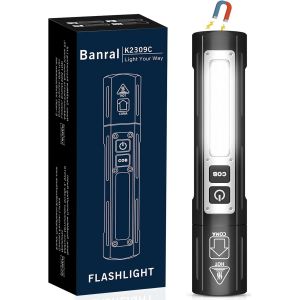Eryi-Lampe De Poche Led Rechargeable ¿ Lampe De Poche Extrêmement Lumineuse ¿ Lampe De Poche Magnétique ¿ Petite Lampe De Poche Avec 8 Modes Ipx5 Étanche Pour L'extérieur, Le Camping, La Randonnée, - Neuf