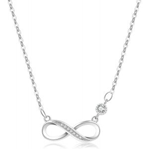 Kal-Collier Femme En Argent Sterling 925, Pendentif C?ur Infini Avec Zirconium Cubique | Bijou Élégant Pour Anniversaire, Mariage Ou Saint-Valentin - Neuf