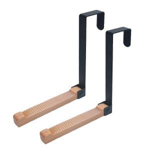 Lot de 2 &eacute;tendoirs de porte pliables,noirs - Neuf