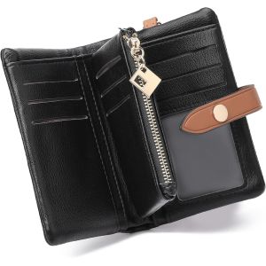 CAUC-Portefeuille Femme Cuir Porte Monnaie Femme Fermeture Eclaire, Portefeuille et Porte Carte Femme RFID Blocage - Neuf