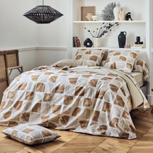 Parure De Lit 3 Pi&egrave;ces Coton Graphique Housse + Taies - Neuf