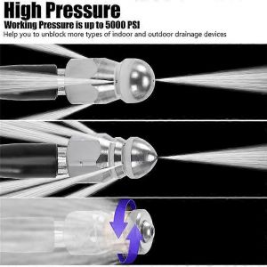 Jetter d'égout pour la pression,nez à bouton rotatif avec connexion 1/4 de pouce - Neuf