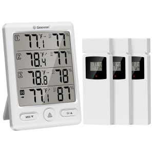 Thermometre Hygrometre Numerique Interieur Exterieur sans Fil avec 3 Capteurs, Portee 60 Metres - Neuf