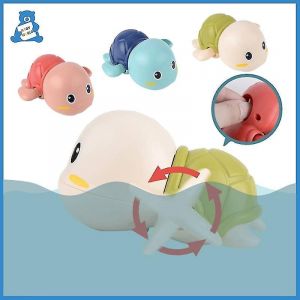 Jouet D'eau De Tortue De Natation De Dessin Anim&eacute; Mignon, Jouet De Bain Pour Tout-Petits, Horloge Classique De Salle De Bain, Vert - Neuf