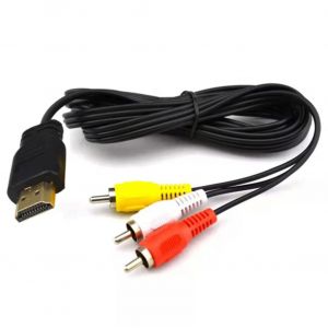 ERYI-Câble Hdmi Vers Av, 1080P Hdmi Mâle Vers 3-Rca Audio Vidéo Convertisseur Câble Av Composants Adaptateur Pour Hdtv Dvd - 1,5 M - Neuf