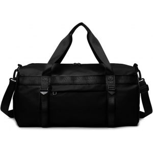 Nzqaf-Sac De Sport Grande Capacité Sac De Yoga, 50x25x25 Cm, Sac De Sport Homme Femme, Sac De Voyage Avec Poche Humide Et Compartiment À Chaussures, Avec Bande De Tapis De Yoga (Noir) - Neuf