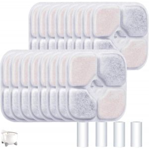Lot De 16 Filtres De Fontaine À Eau Pour Chat Compatibles Avec Catit Pixi - Filtres À Eau Triple Action De Rechange - 4 Tubes De Pompe Et 1 Brosse Dure - Neuf