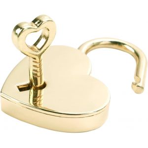 Utigh-Mini Cadenas En Forme De C?ur Vintage,Petit Cadenas D'amour Avec Clé Pour Journal Intime, Boîte À Bijoux Et Rangement,Style Ancien Et Romantique - Neuf