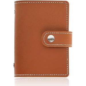 TRAHOO-&eacute;tui &agrave; Cartes en Cuir, Porte-Carte Homme RFID pour Cartes Bancaires, &Eacute;tui pour Cartes de Cr&eacute;dit,Pochette pour Cartes Bancaires 26 Fentes(Marron) - Neuf