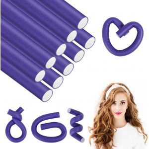 KAL-Bigoudis Flexibles, 10Pcs Bigoudis De Cheveux, Rouleaux De Cheveux En Mousse Torsadée, Tige De Curling Sans Chaleur Pour Outils De Curling Et De Coiffure - Neuf