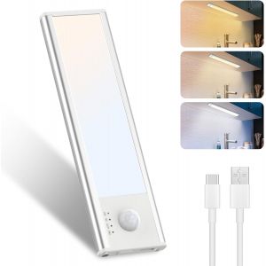 Reglette Led Cuisine,15cm Sans Fil Lumic Lampe Detecteur De Mouvement,3000k/4000k/6500k Modes De Couleur,Rechargeable Lampe De Placard Interieur Pour Armoire,Escalier,Couloir - Neuf