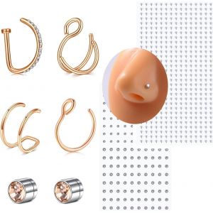 Nbgcm-Faux Piercing De Nez, Faux Sourcils, Lèvres, Labret, Piercing À Coller, Faux Anneau De Nez - Neuf