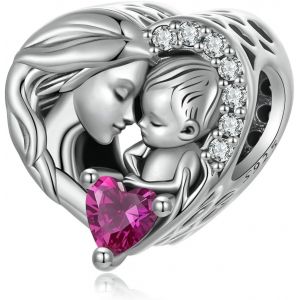 Kalsw-Charms Famille M&egrave;re Et Fils En Argent Sterling 925 Pour Bracelets Et Colliers,Cadeaux D'anniversaire,De F&ecirc;te Des M&egrave;res Et De No&euml;l Pour Femmes - Neuf