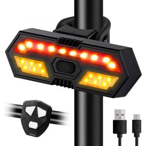 Clignotant Arri&egrave;re V&eacute;lo Avec Effets Sonores Feu Arri&egrave;re De V&eacute;lo Rechargeable Par Usb &Eacute;tanche 6 Modes D'avertissement Clignotant V&eacute;lo Sans Fil Pour Le Electrique V&eacute;lo - Neuf