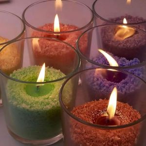 Candle Sand With Wick 1kg With 50pcs 5cm Wicks,50pcs Candle Wicks With 50pcs Candle Wicks Without Base,Pearl Sand Wax Granules For Home Wax Candle Making-1 - Neuf
