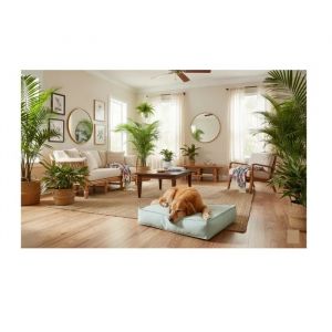 Coussin Pour Chien - Baldar - 80 X 60 X 18 Cm - Flocons De Memory Foam - Housse Amovible Lavable 30&deg;C - Neuf