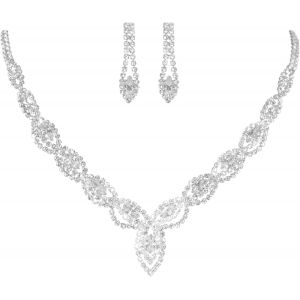 Meimie-3 Pièces Parure Bijoux Femmemariage Collier Cristalmariée Collier Vintage Strass Boucle D'oreille Et Bracelet Ensemblemariage Fiançaillesmariée Demo Lle D'honneur Cadeaux De Rêve - Neuf
