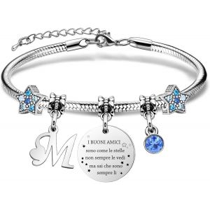 Kal-Bracelets Femmes Avec Lettres Initiales-Cadeau Personnalis&eacute; Pour Bons Amis,Amiti&eacute; &Eacute;toile Bracelet Et Filles Bracelets-Nom Bracelets Donner Soeur Lien Fille Bijoux - Neuf